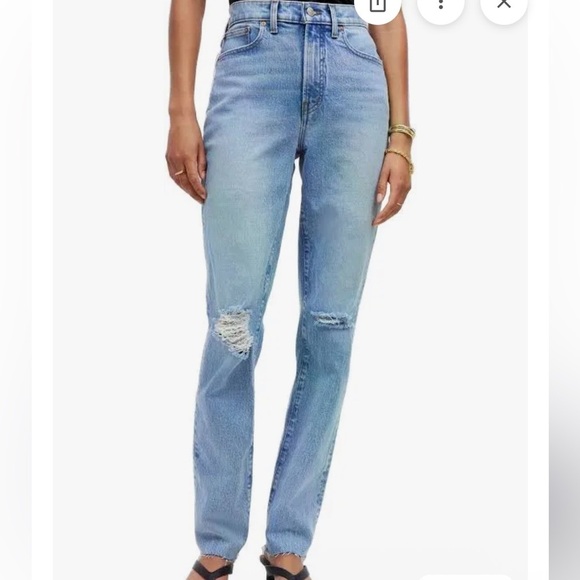 Madewell Denim - Madewell The Perfect Vintage Jean Distressed Mid Wash Straight Leg Blue Size 32